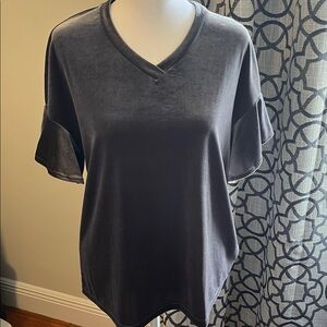 SOUTHCOTT Charcoal Velour Top